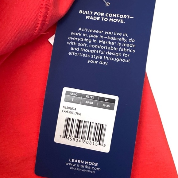 Marika 7” Cora Bike Shorts Cayenne Color Size Small NEW Style ML50807A - Picture 6 of 6